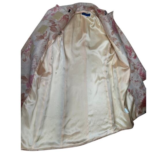 "MARIO BALTHAZAR" STUNNING Y2K Peonies Faux Suede Dress Coat SZ 2 RARE! PLZ READ - Picture 8 of 16